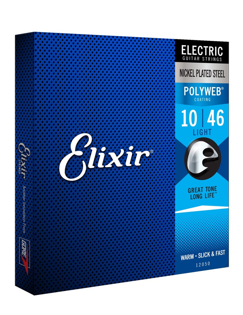 Elixir Strings, Electric Guitar Strings, Nickel Plated Steel with POLYWEB Coating, Longest-Lasting Warm Tone with Comfortable Feel, 6 String Set, Light 10-46 - Image 1