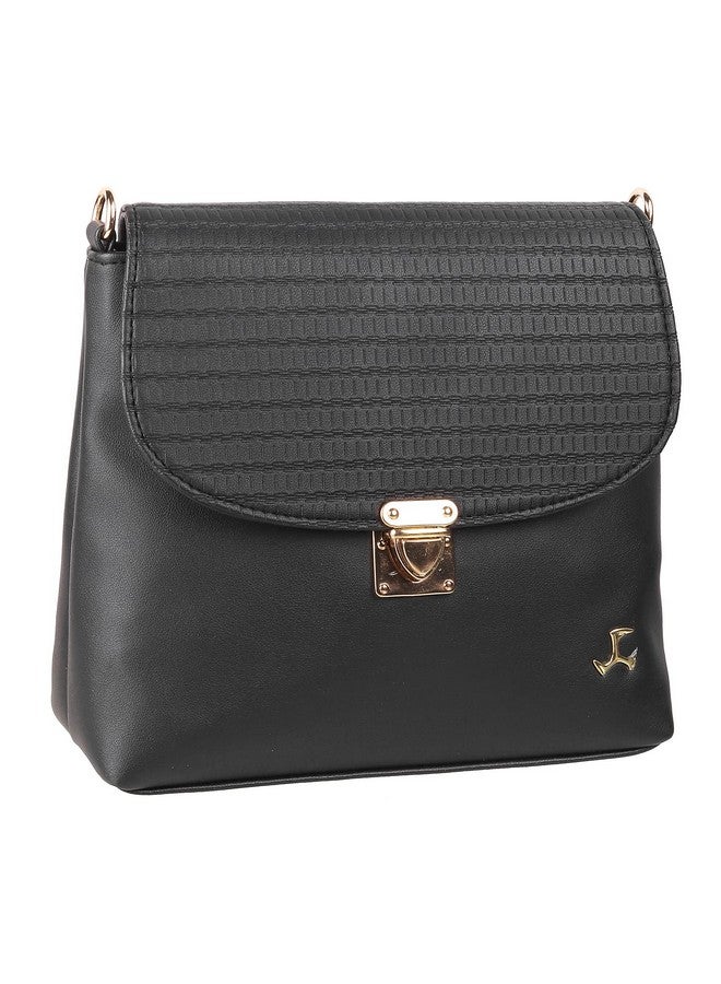 Mochi Women Black Flap Over Sling (66-7212) - Image 4