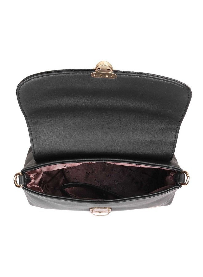 Mochi Women Black Flap Over Sling (66-7212) - Image 2