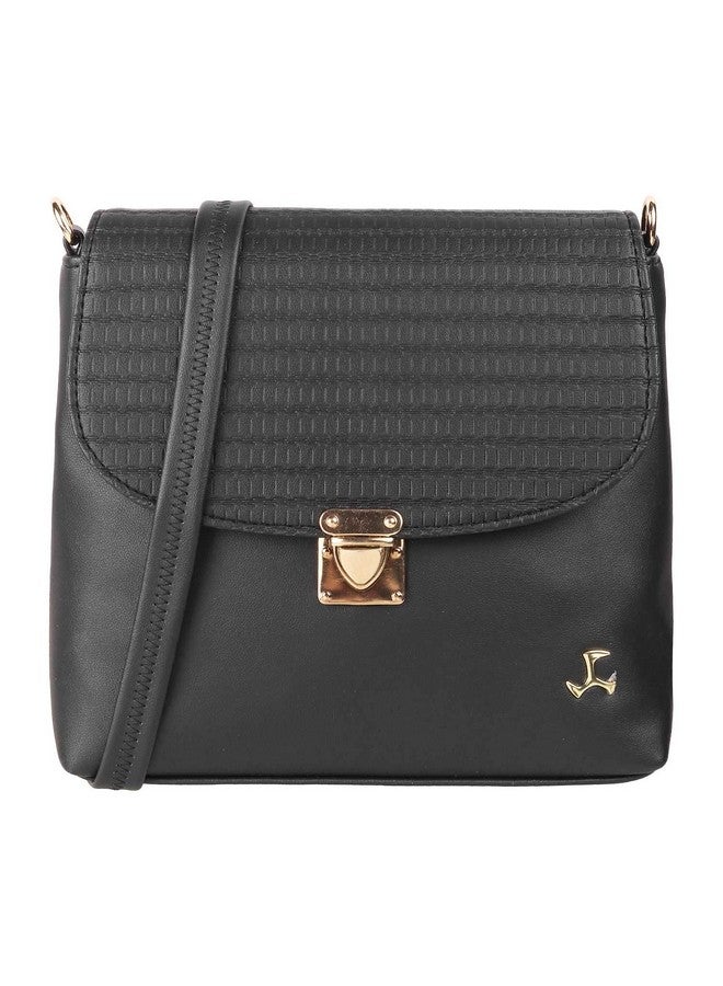 Mochi Women Black Flap Over Sling (66-7212) - Image 1