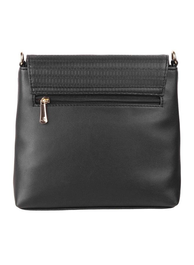 Mochi Women Black Flap Over Sling (66-7212) - Image 3