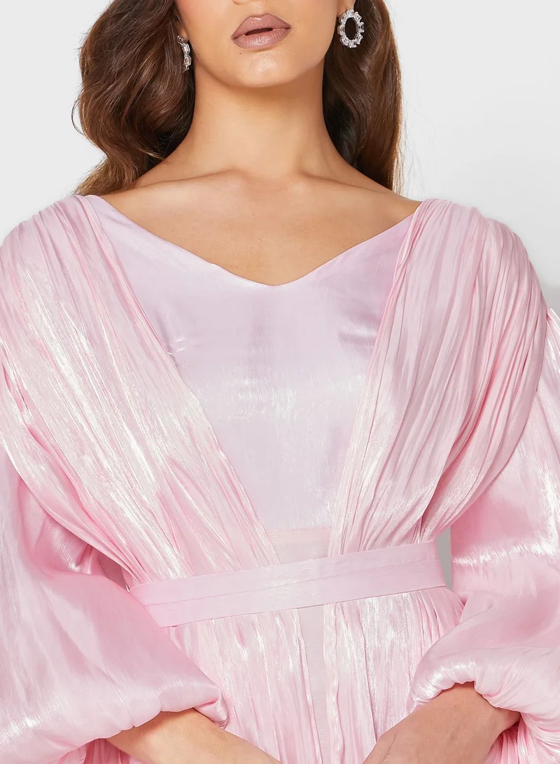 Khizana Pleated Water Fall Detail Dress
