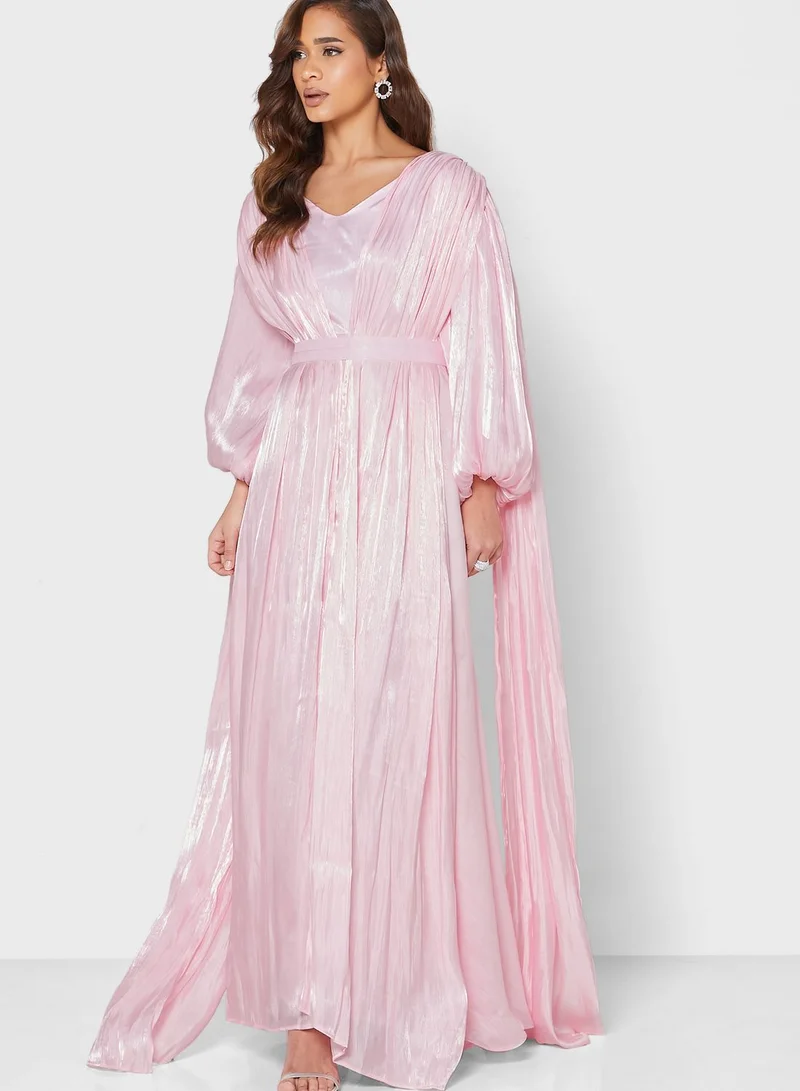 Khizana Pleated Water Fall Detail Dress
