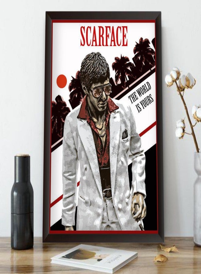 Waltractive ملصق جداري مؤطر من فيلم Scarface - متوفر بمقاسين 8x12 و 12x18 بوصة - ديكور جداري مثالي لغرفة النوم وغرفة السكن الجامعي (C39) - Image 1