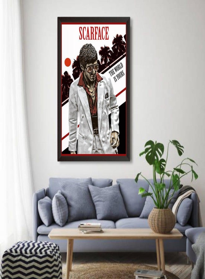 Waltractive ملصق جداري مؤطر من فيلم Scarface - متوفر بمقاسين 8x12 و 12x18 بوصة - ديكور جداري مثالي لغرفة النوم وغرفة السكن الجامعي (C39) - Image 2