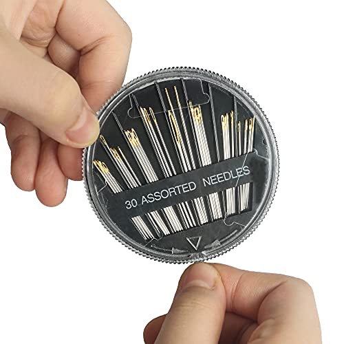 Eketirry Premium Hand Sewing Needles，30-Count Assorted Needles for Sewing Repair, 6 Different Sizes Sewing Needles with 2 Threaders (Black,1) - Image 5