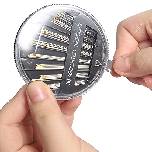 Eketirry Premium Hand Sewing Needles，30-Count Assorted Needles for Sewing Repair, 6 Different Sizes Sewing Needles with 2 Threaders (Black,1) - Image 4