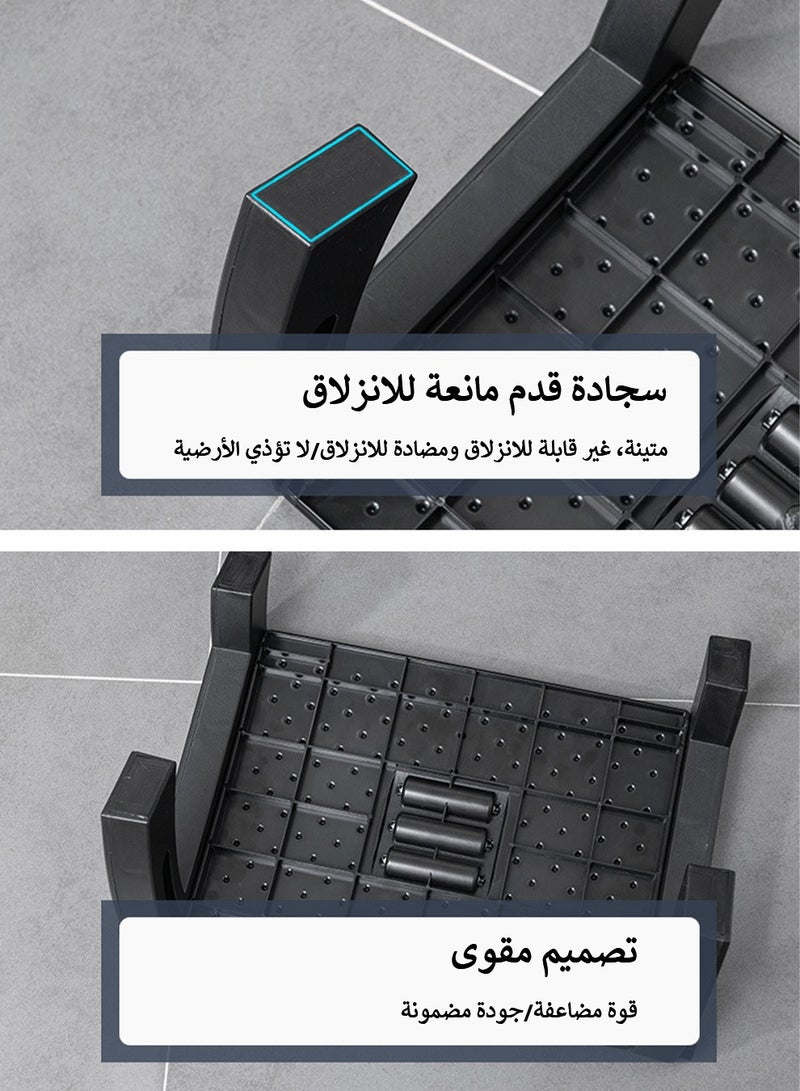 مسند للقدمين تحت المكتب في العمل مسند للقدمين قابل للتعديل مع مسند للقدمين تحت المكتب في العمل مزود بملمس تدليك وبكرة كرسي مريح للقدمين مع 6 ارتفاعات للمنزل، المكتب، المكتب، المدرسة أسود - Image 4