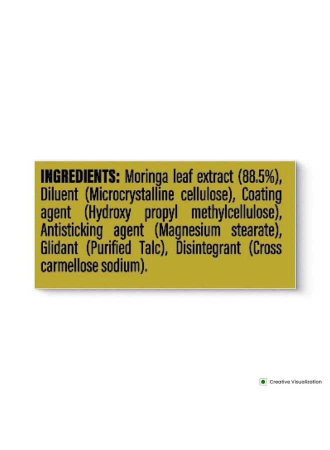 NUTRELA 1000 mg Moringa - 60 Tablets | Support in Immunity, Digestion & Energy, Good for Hair and Skin - Image 2