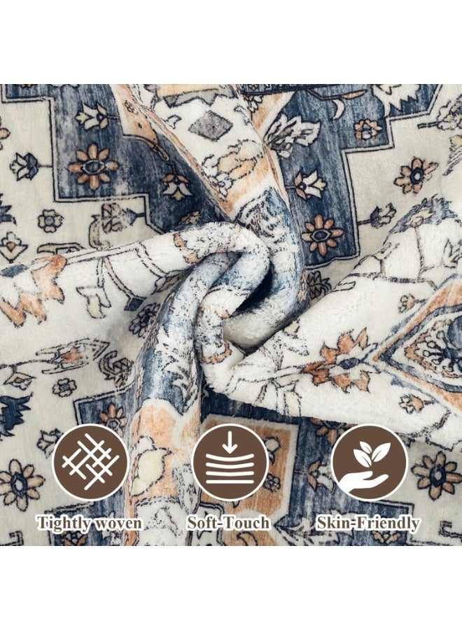 Bohemian Vintage Rug|Non-Slip Hallway & Living Room Carpet | Anti-Wear Bedside Rug with Stain-Resistant Polyester | Easy Clean Home Decor Floor Mat - Image 5