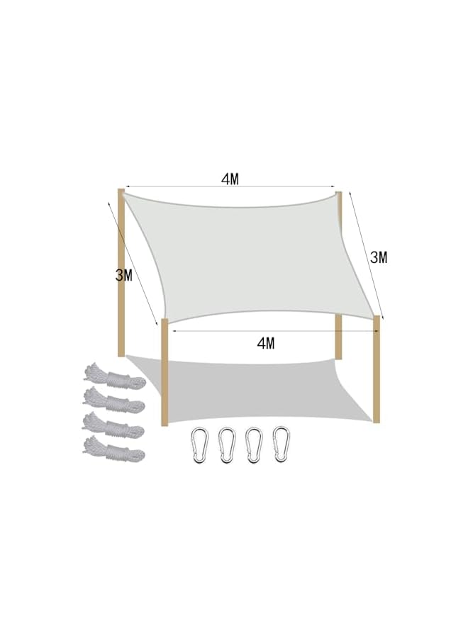 The Bros 3M x 4M Sun Shade, UV Protection and Durable Sun Sail Canopy Suitable for Outdoor Occasions Such as Balconies, Gardens, Terraces (3M x 4M, rectangle, Beige) - Image 2