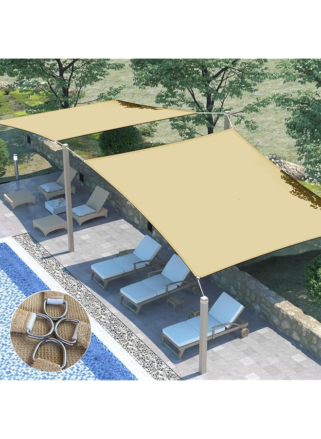 The Bros 3M x 4M Sun Shade, UV Protection and Durable Sun Sail Canopy Suitable for Outdoor Occasions Such as Balconies, Gardens, Terraces (3M x 4M, rectangle, Beige) - Image 1