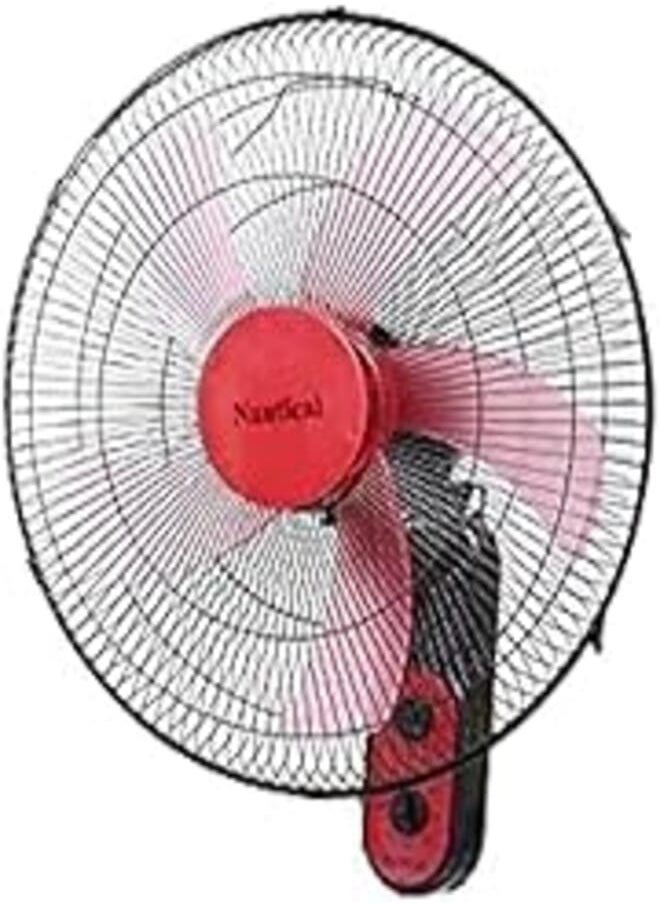 Carnival - Carnival Force Wall Fan,18 Inch,5 Blades,Timer,3 Speeds,Swing Switch WFZ1820 White/Red - Image 1