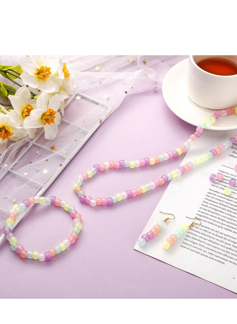 Y&D Pony Beads Glow In The Dark Beads, Plastic Hair DIY Glow-In-The-Dark Bracelet Artificial Fluorescent for Jewelry Making Bracelets Necklaces Children Toys, Etc. (600 Pieces)  - Image 4