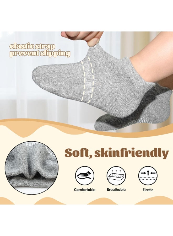 Y&D 6 Pairs Non Slip Grip Ankle Boys and Girls Socks with Non Skid for Babies Toddlers and Kids Back to School, Breathable Low Cut Anti Skid Socks for Kids - Image 5