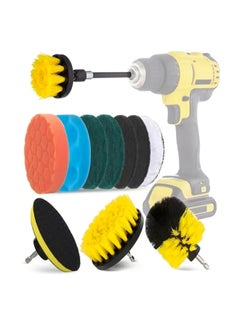 Generic 12PCS Multifunctional Drill Brush Cleaning Set with Scrubber Brush Scouring Pad Replacement for Cordless AVID POWER BOSCH Kitchen Car Bathroom  - Image 1