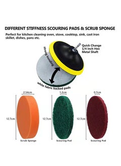 Generic 12PCS Multifunctional Drill Brush Cleaning Set with Scrubber Brush Scouring Pad Replacement for Cordless AVID POWER BOSCH Kitchen Car Bathroom  - Image 5