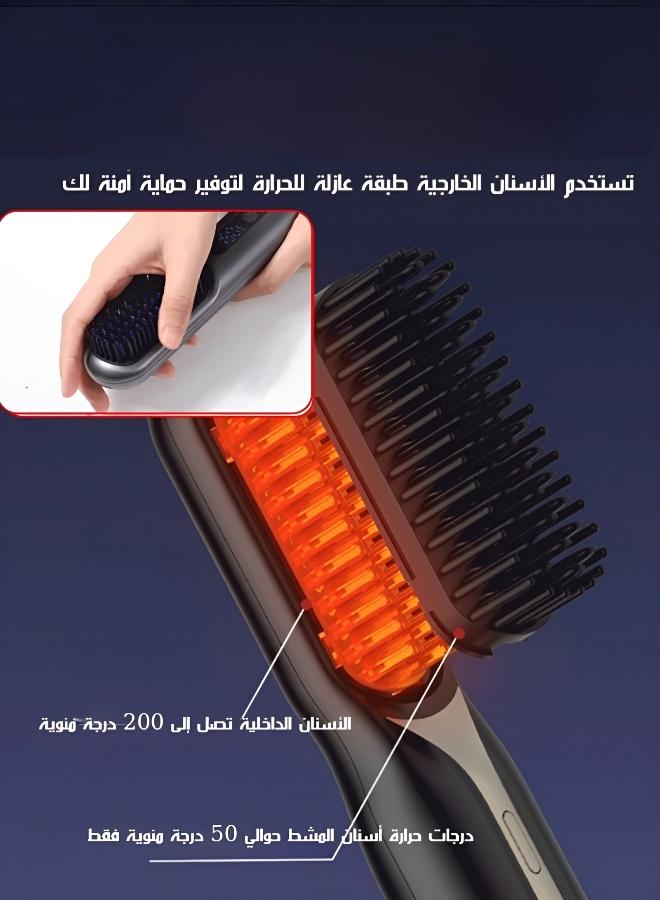 مشط تصفيف ومملس شعر لاسلكي محمول مع شحن USB - Image 4