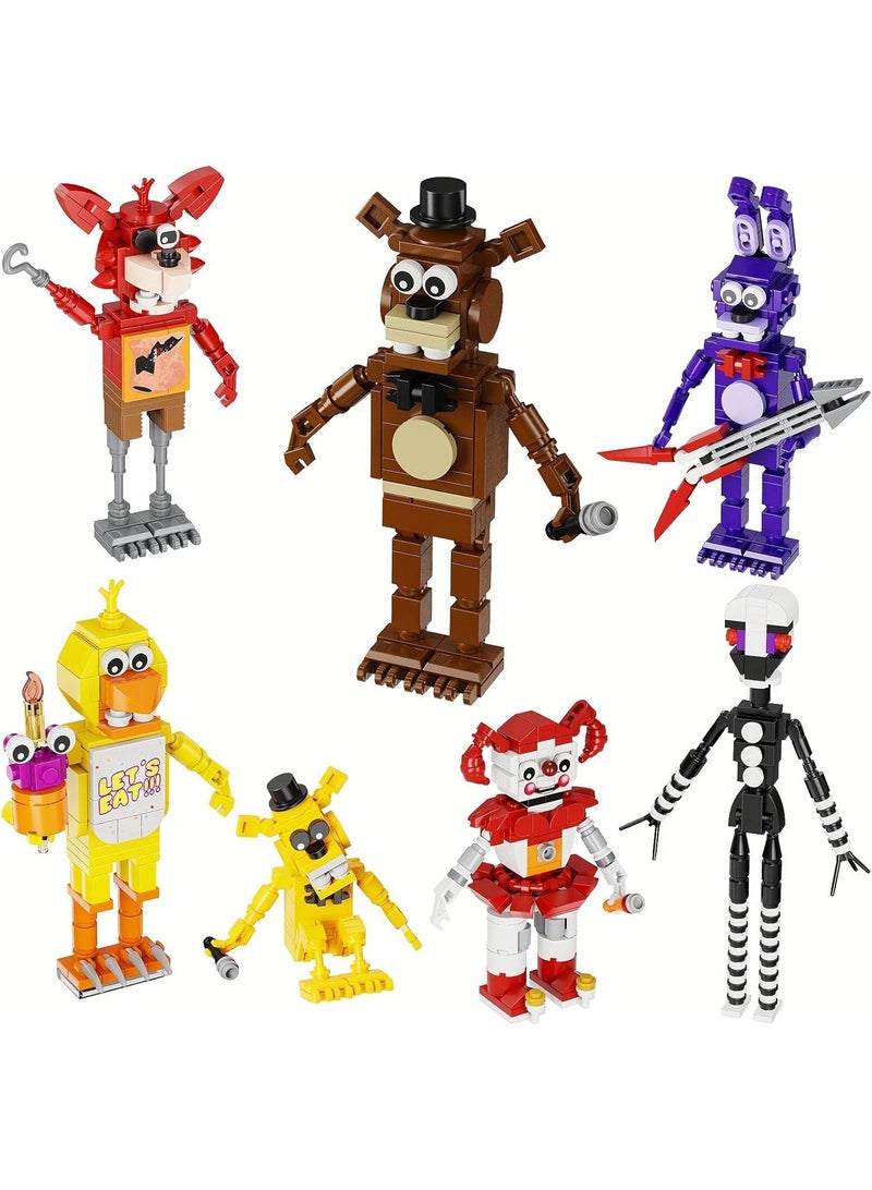 general Five Nights Security Breach Block toy set, 7 in 1 game action figure dolls DIY blocks, children's educational puzzle blocks for boys and girls birthday - Image 1
