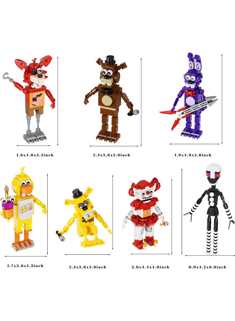 general Five Nights Security Breach Block toy set, 7 in 1 game action figure dolls DIY blocks, children's educational puzzle blocks for boys and girls birthday - Image 4