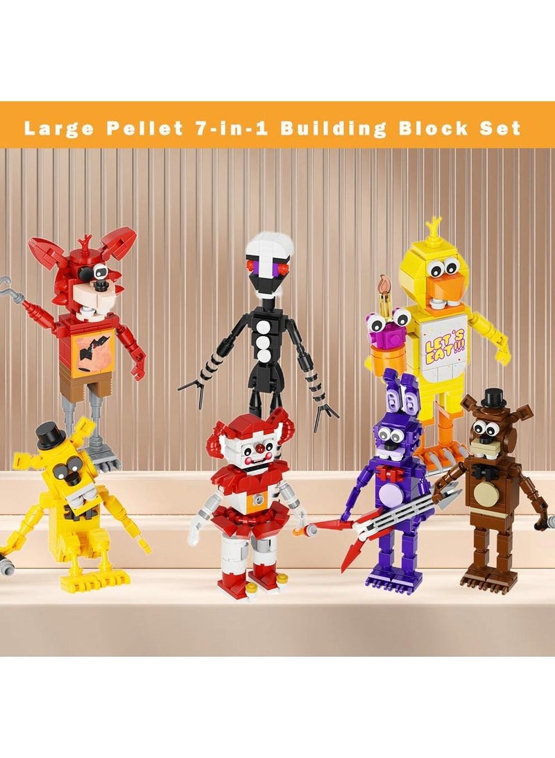 general Five Nights Security Breach Block toy set, 7 in 1 game action figure dolls DIY blocks, children's educational puzzle blocks for boys and girls birthday - Image 5