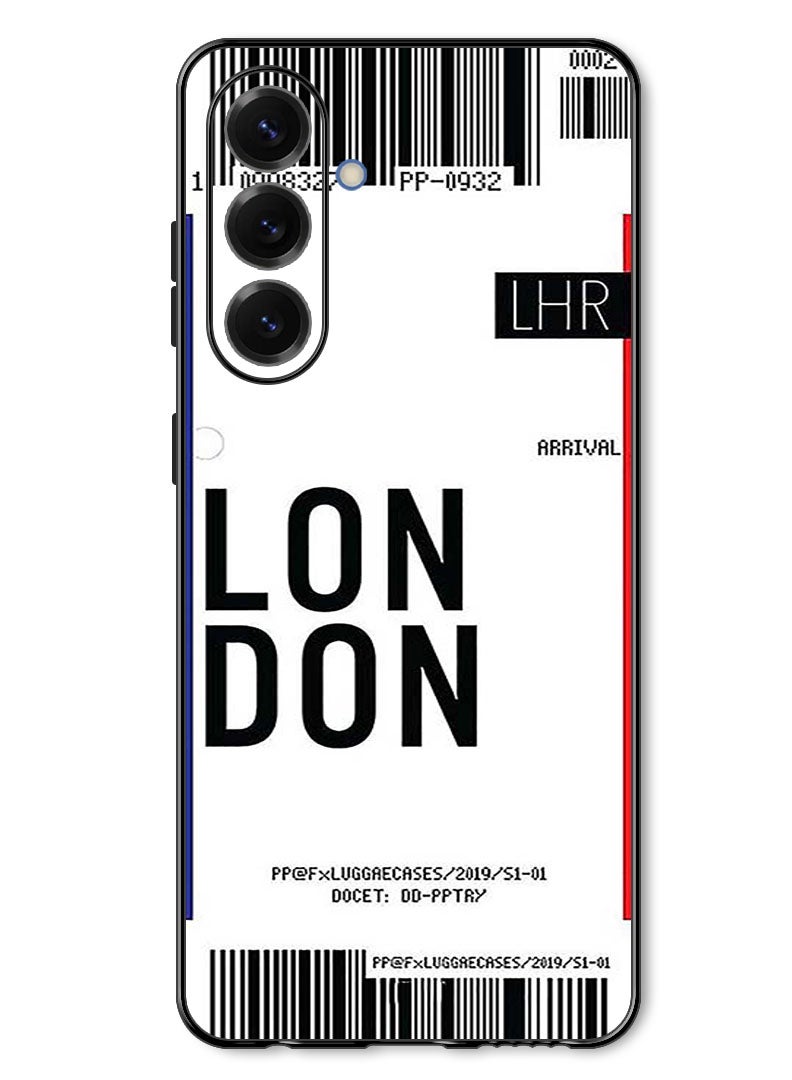 Theodor Case Compatible with Samsung Galaxy A57 Protection Shockproof Bumper Cover London boarding pass - Image 1