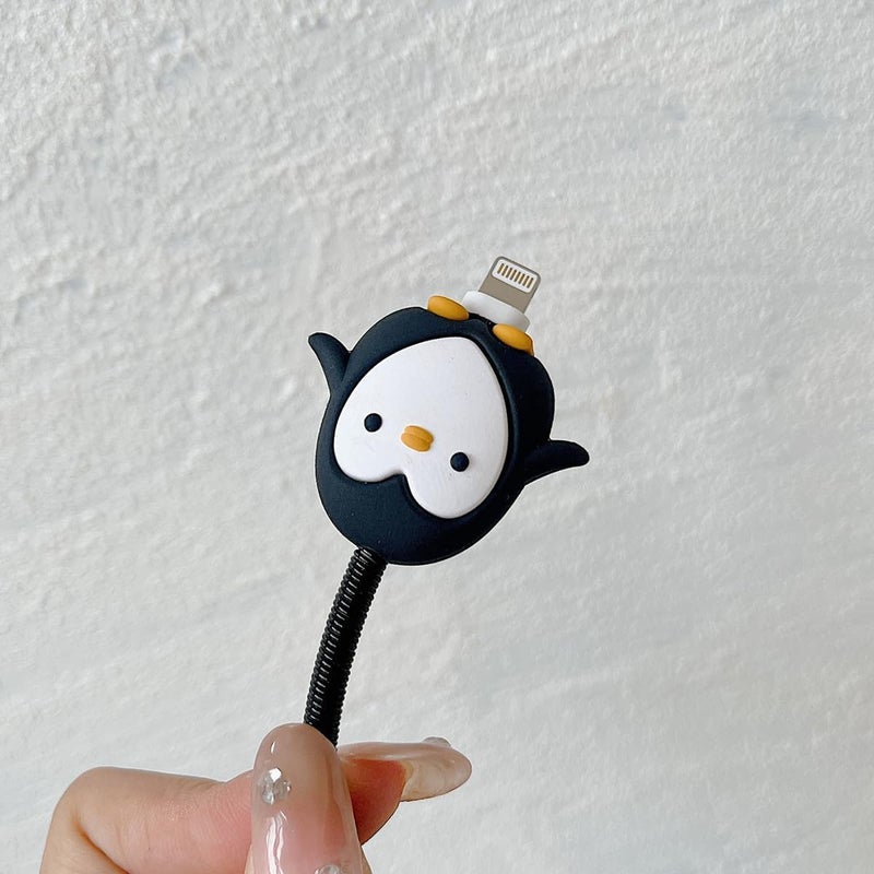 SKYCELL Charger Case Cover with Full Cable Protector 3D Cute Pattern Compatible for iPhone Charger Only 18W & 20W iPhone 16,iPhone 13,iPhone 15,iPhone 14 (Black Penguin) - Image 4