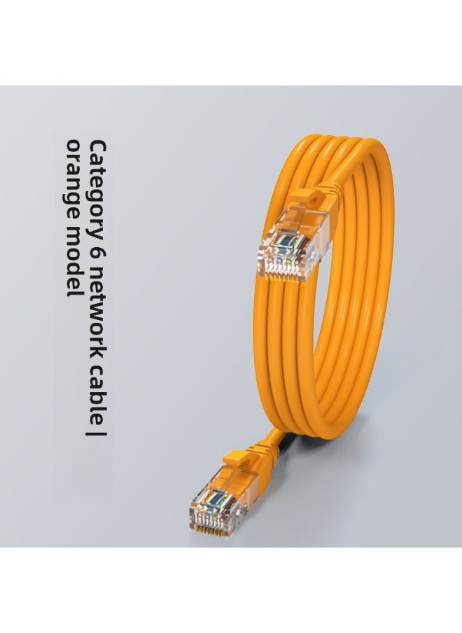Generic Pure Copper Network Cable Household Super 66 Gigabit Computer 55 Router 10 Broadband Finished High-speed Network 15 Meters-Color:Category 6 Orange Gigabit Crossing Fuluke Oxygen-free Copper-Line Length:7m  - Image 1
