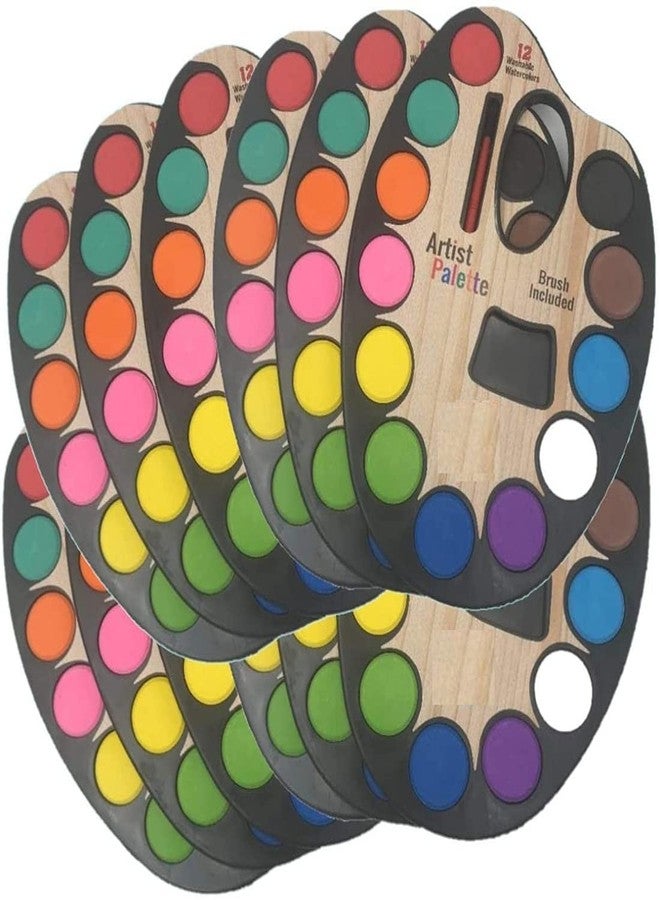 KIVYA Kid's Non-Toxic Sketch Painting Watercolor Set with Paint Brush in Bulk (Multi) -Pack of 24 - Image 1