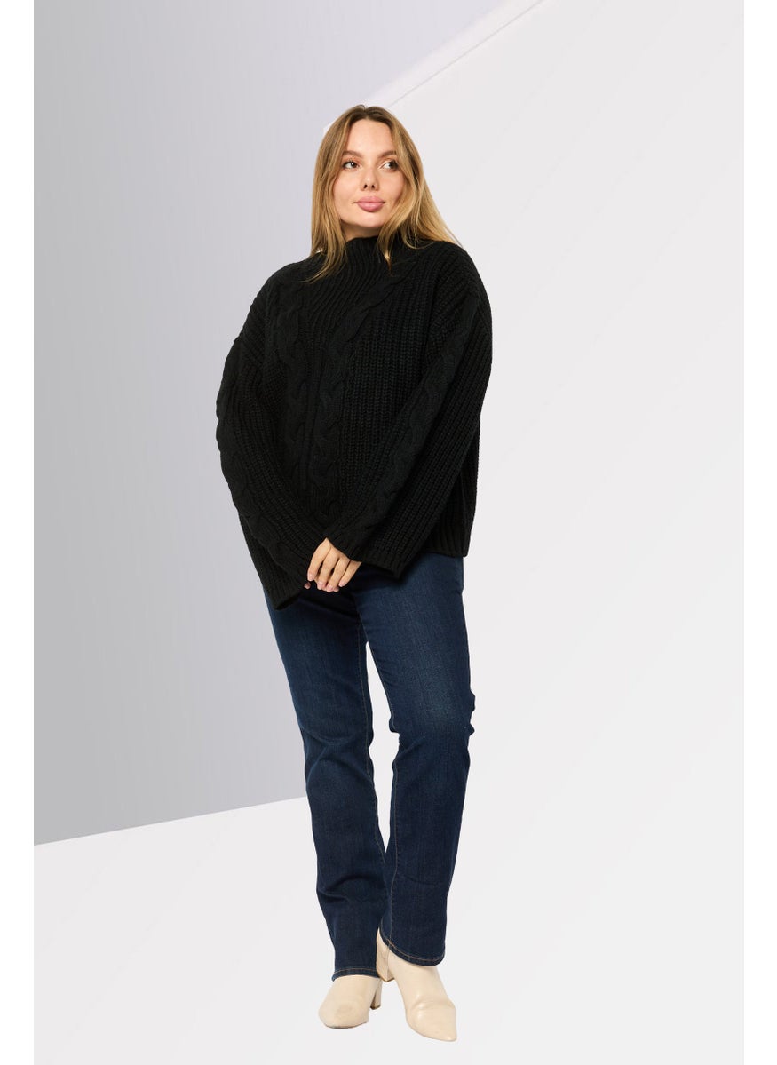 DKNY Women Boat Neck Knitted Sweater, Black  - Image 4