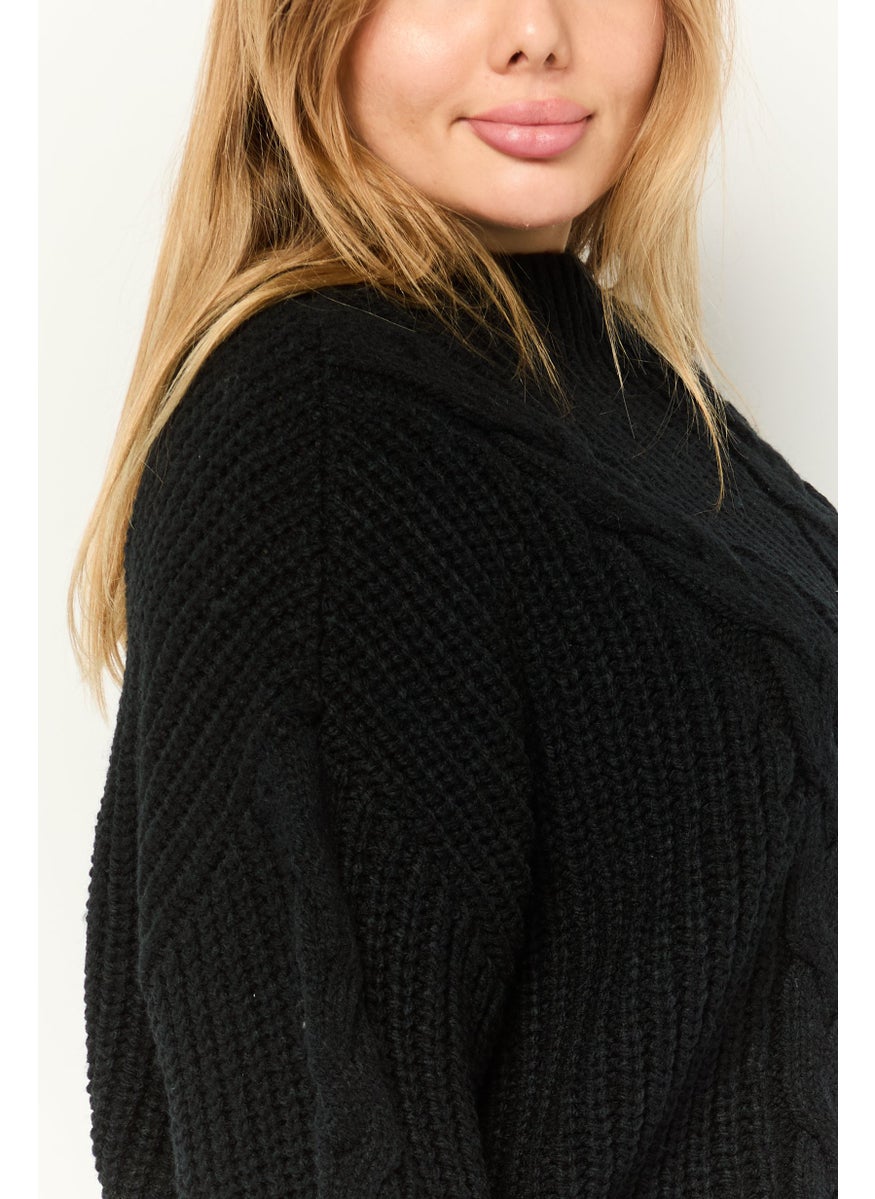 DKNY Women Boat Neck Knitted Sweater, Black  - Image 2