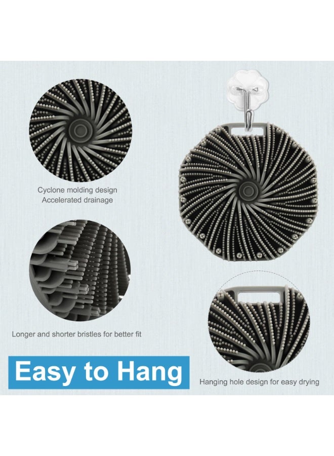 NXT Silicone Body Scrubber，Exfoliating Body Scrubbers for use in Shower,Silicone Body Brush for Showering and Anti-Slippery Handles for All Skin Types(Grey) - Image 5