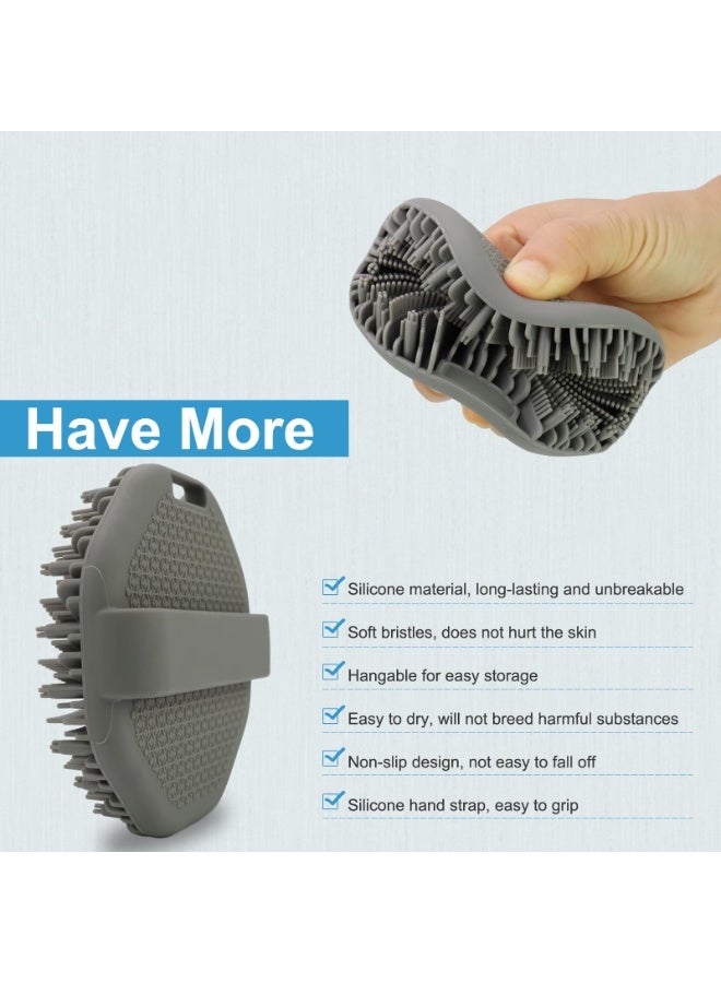 NXT Silicone Body Scrubber，Exfoliating Body Scrubbers for use in Shower,Silicone Body Brush for Showering and Anti-Slippery Handles for All Skin Types(Grey) - Image 4