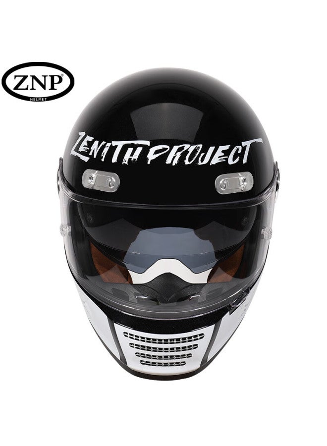 Znp Am912 Black And White Pirate XL 3c Certified Professional Retro Motorcycle Electric Helmet Uni All-season - Image 1