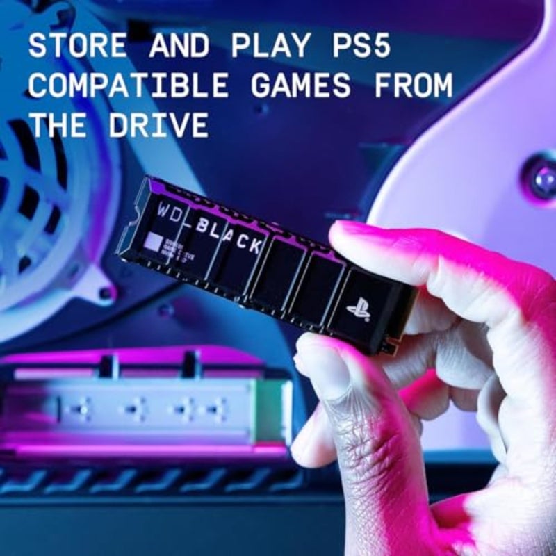 2 تيرابايت SN850P NVMe M.2 SSD توسيع تخزين مرخص رسميًا لوحدات تحكم PS5، حتى 7، 300 ميجابايت/ثانية، مع مبدد حراري - WDBBYV0020BNC-WRSN - Image 4