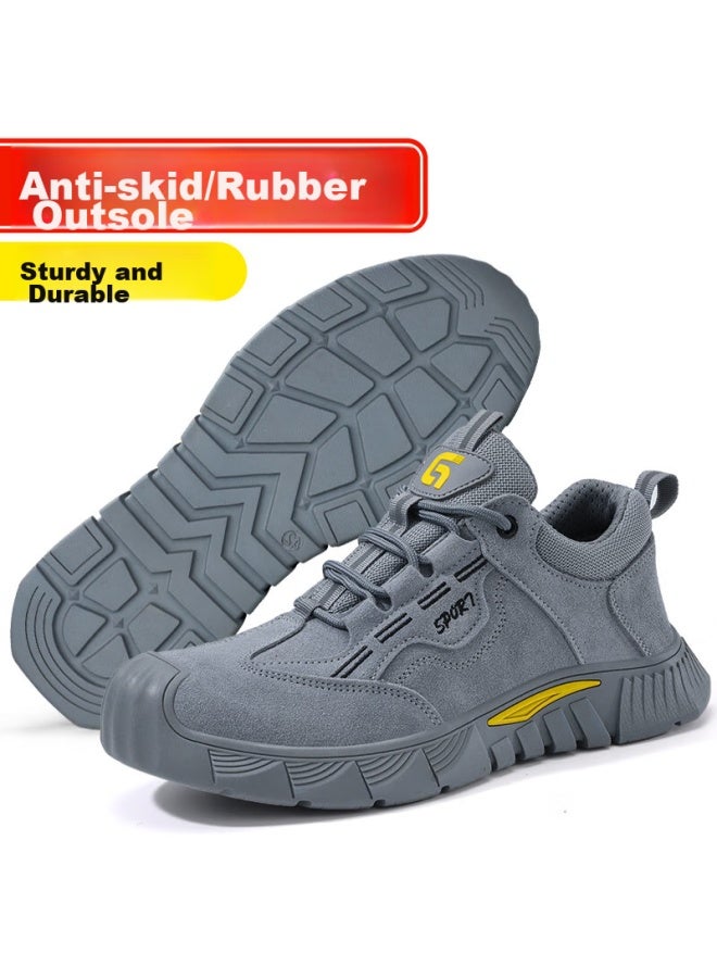JUNBU Safety Shoes For Men With Steel Toe Cap, Anti-Smashing, Anti-Puncture, Wear-Resistant, Lightweight, Comfortable, Work Safety Construction Site Functional Shoes 0266 Size 41 - Image 4