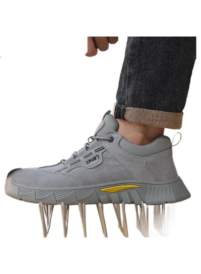 JUNBU Safety Shoes For Men With Steel Toe Cap, Anti-Smashing, Anti-Puncture, Wear-Resistant, Lightweight, Comfortable, Work Safety Construction Site Functional Shoes 0266 Size 41 - Image 1