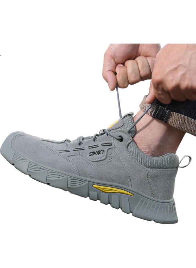 JUNBU Safety Shoes For Men With Steel Toe Cap, Anti-Smashing, Anti-Puncture, Wear-Resistant, Lightweight, Comfortable, Work Safety Construction Site Functional Shoes 0266 Size 41 - Image 3