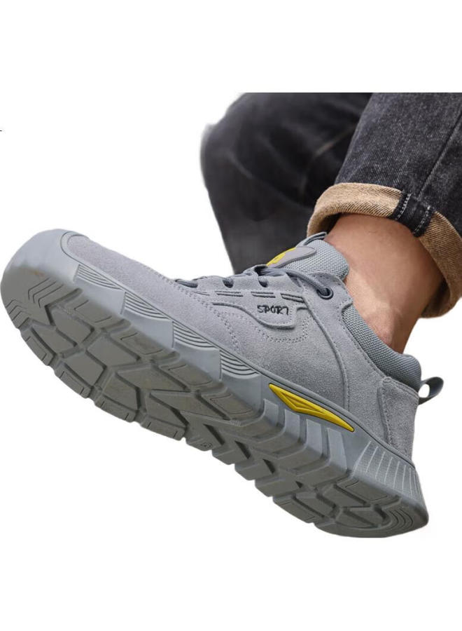 JUNBU Safety Shoes For Men With Steel Toe Cap, Anti-Smashing, Anti-Puncture, Wear-Resistant, Lightweight, Comfortable, Work Safety Construction Site Functional Shoes 0266 Size 41 - Image 2