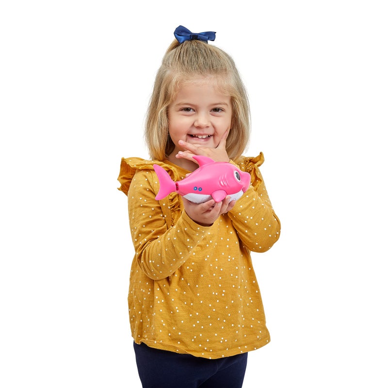 Robo Alive Junior Baby Shark New Silicon Fins Version Singing and Swimming Mommy Shark (Pink) by ZURU - Image 4