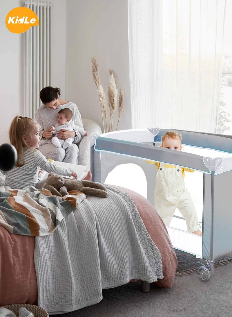 MaBaby Portable Baby Playpen /Baby Bed - Foldable Infant Play Yard, Breathable Mesh Safety Pen for Toddlers, Indoor/Outdoor Activity Center (with Travel Bag) - Image 4