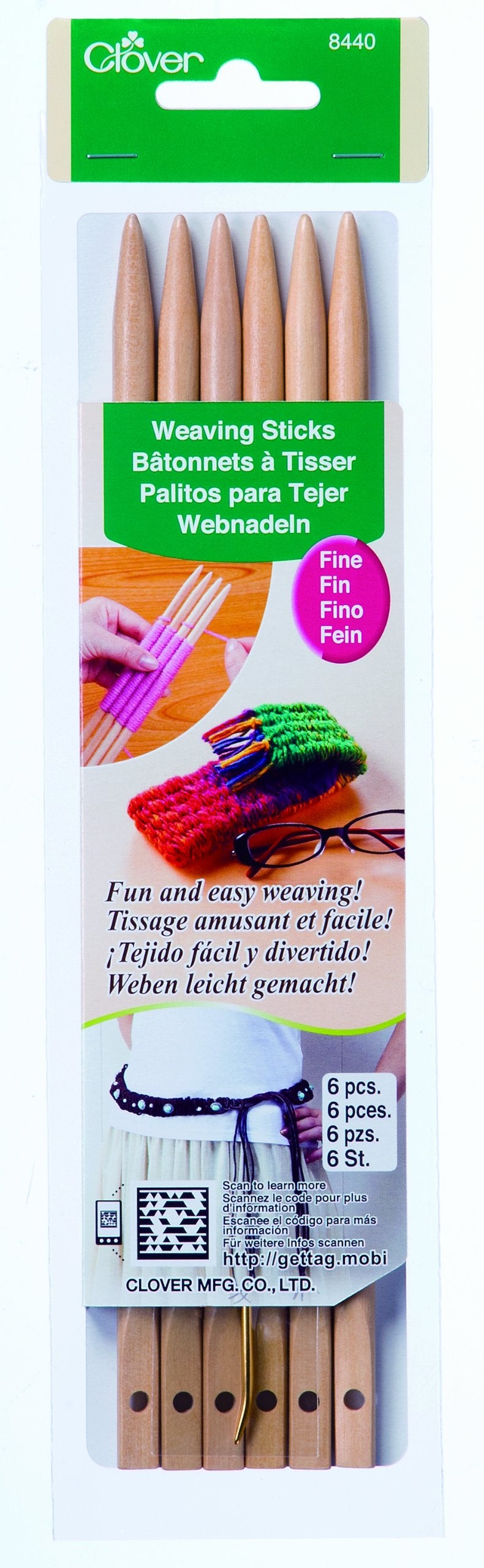 Clover 8440 Fine Weaving Sticks (6-Pack), Brown - Image 5