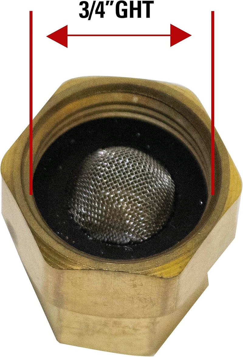 Simpson Cleaning 7100496 Replacement 38 FNPT x GHT Brass Water Inlet Fitting with Filter for Gas Powered Pressure Washer Pumps Gold - Image 3