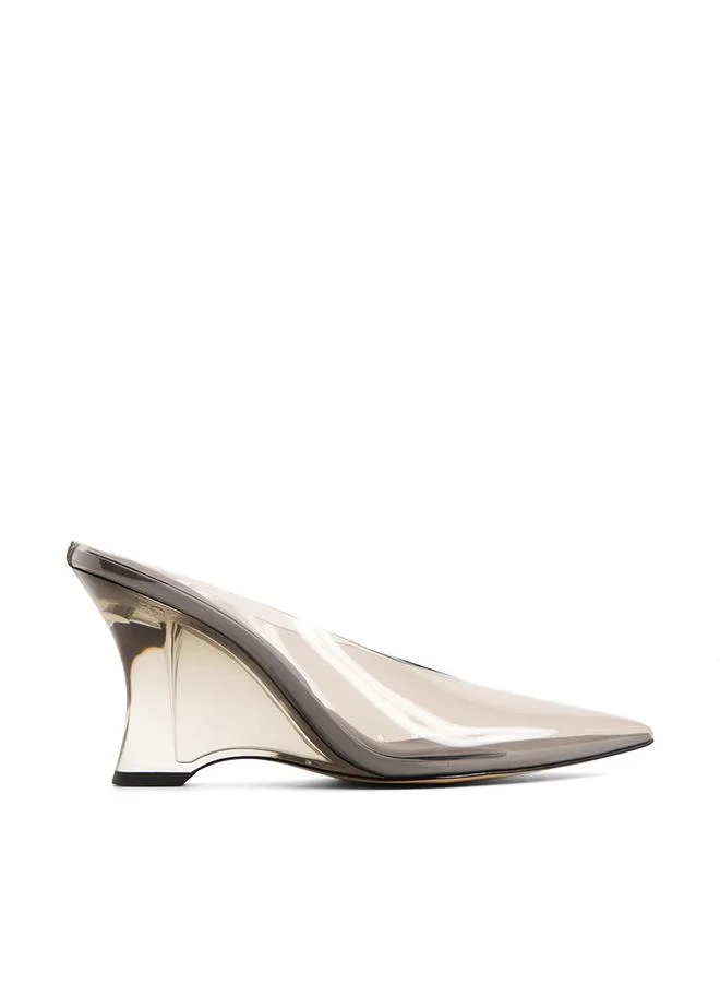 Tealay Ladies Grey Heeled Shoes