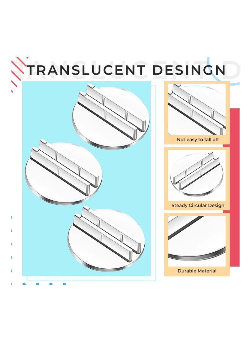 100 Pcs Card Stand, Translucent Paper Miniature Bases, Paper Board Plastic Game Stands, Business Card Holder, Plastic Clip for Price Tags Menus Labels Party, 1 Inch - Image 1