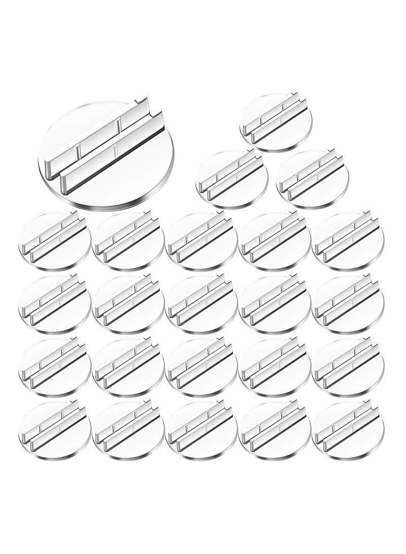 100 Pcs Card Stand, Translucent Paper Miniature Bases, Paper Board Plastic Game Stands, Business Card Holder, Plastic Clip for Price Tags Menus Labels Party, 1 Inch - Image 4
