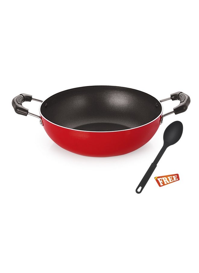 Nirlon Cooking Non-Stick Round Bottom Deep-Stir Kadai Wok Pans (25cm/2.5 litres) & Free Spoon - pzsku/Z81492C04E488DBC020CAZ/45/_/1740119505/adb36af4-96e8-4996-a91b-3f7254aff469