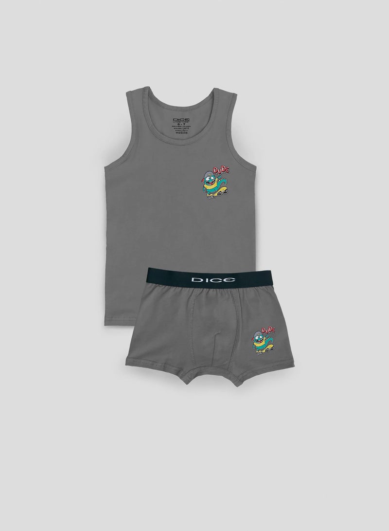 DICE Boys Underwear Set (Cut Shirt & Boxer) Printed  - Image 5