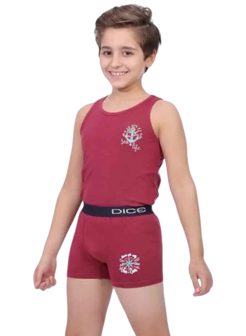 DICE Boys Underwear Set (Cut Shirt & Boxer) Printed  - Image 2