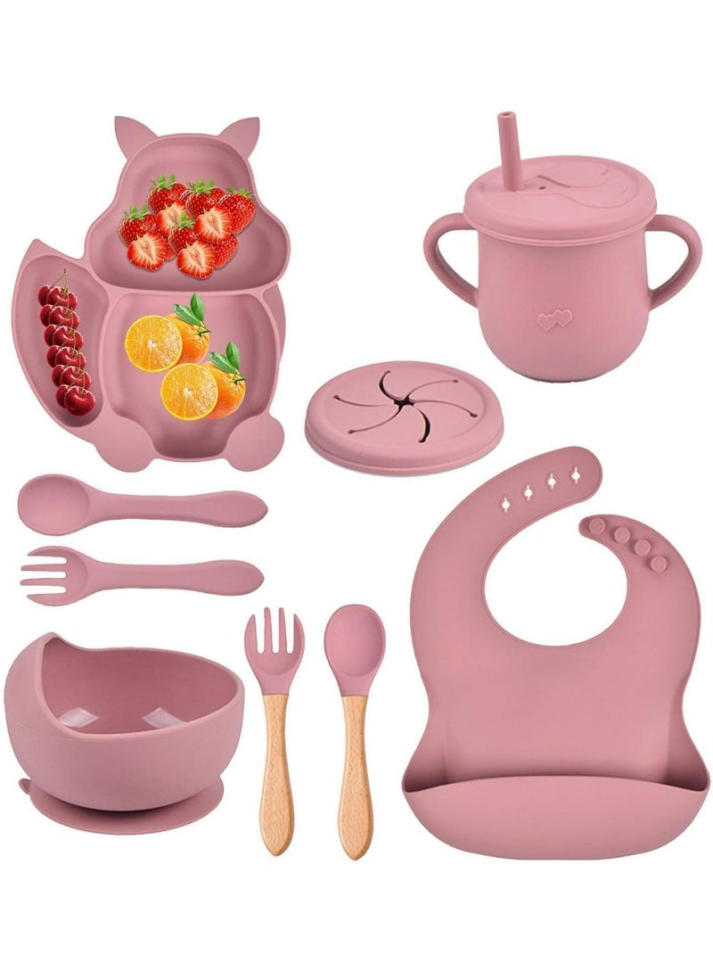 شيكو طقم طعام الطفل المتكامل 9 قطع من شيكو (Chicco) - طبق شفط، وعاء، كوب بمصاصة، ومريلة وأدوات - لتشجيع الرضاعة الذاتية - Image 4